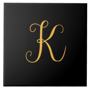 Azulejo Oro K en monograma negro