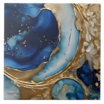 Oro-Navy Beach Abstracto Fluido