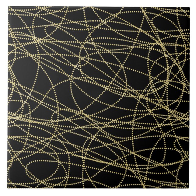 Azulejo Oro Negro Abstracto (Frente)