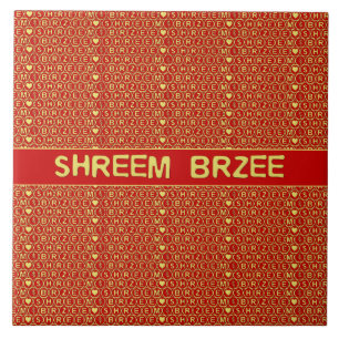 Azulejo Oro Rojo Canto Shreem Brzee atrae riqueza
