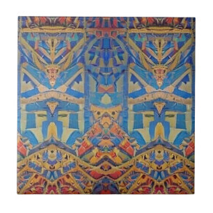 Azulejo Oro rojo multicolor mosaico marroquí