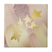 Oro Rosa, mosaico cerámico de oro (4,25" x 4,25")