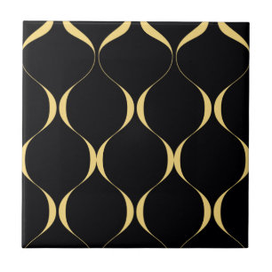 Azulejo Oro, simple, moderno, lujoso gráfico ondulado