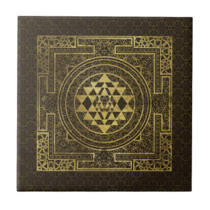 Azulejo Oro Sri Yantra/Sri Chakra