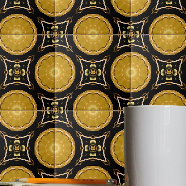 Azulejo Oro y negro de lujo árabe-étnico musulmán (Subido por el creador)