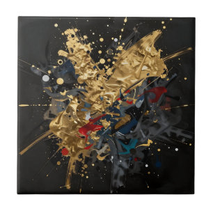Azulejo Oro Y Salpicadura Abstracta De Lujo Moderno Marina