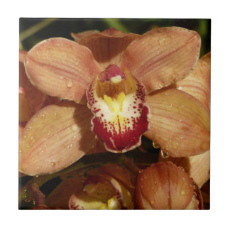 Azulejo Orquídeas con gotas de lluvia floral