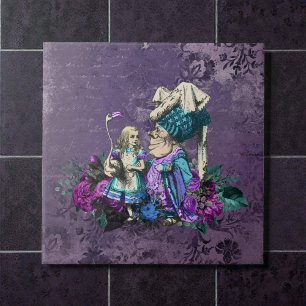 Azulejo Oscura Alicia Rústica Púrpura Profundo