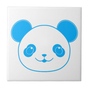 Azulejo Oso azul de Kawaii Panda
