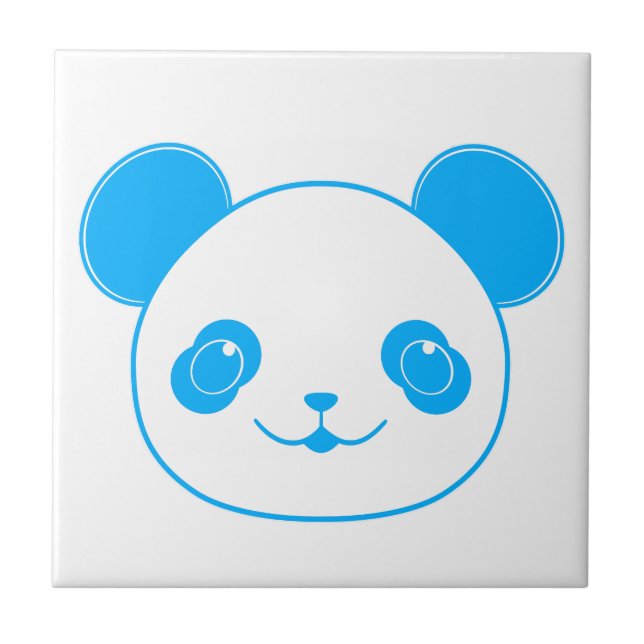 Azulejo Oso azul de Kawaii Panda (Frente)