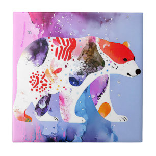 Azulejo Oso celeste con sonrisa