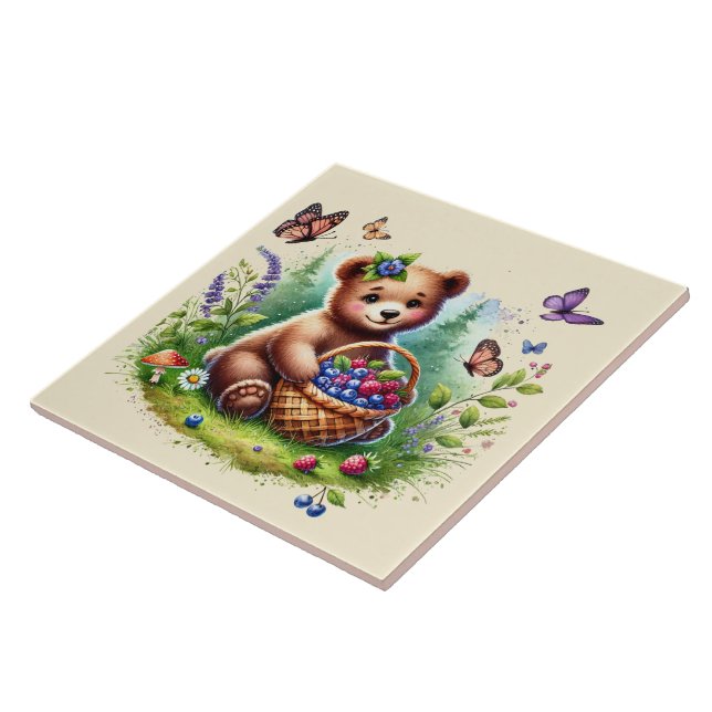 Azulejo Oso de bosque de bebé (Lado)