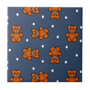 Azulejo Oso de peluche con punto de polka