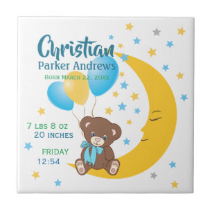 Azulejo Oso de peluche sentado en las estadísticas del be