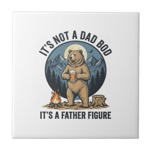 Azulejo Oso divertido figura de padre acampando diseño vec