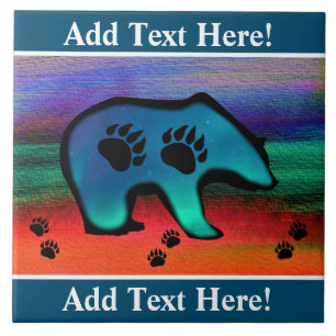 Azulejo Oso espiritual de las luces del norte