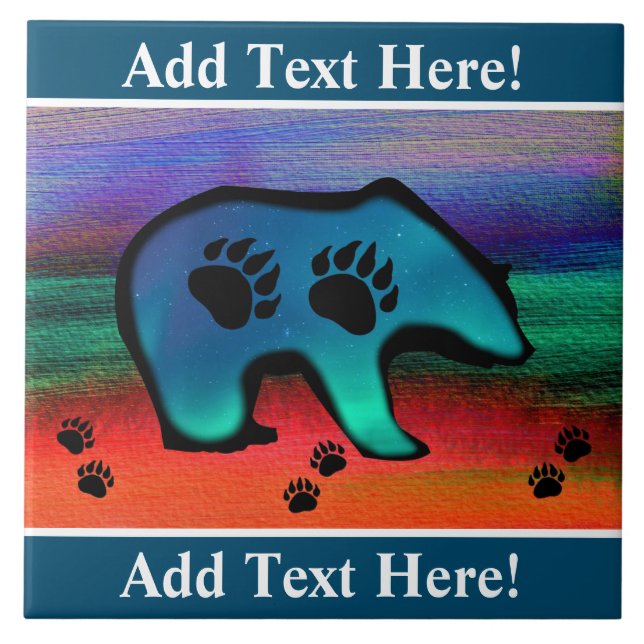 Azulejo Oso espiritual de las luces del norte (Frente)