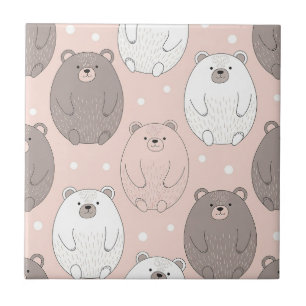 Azulejo Oso Lindo - Suave Bosque Pastel (2)