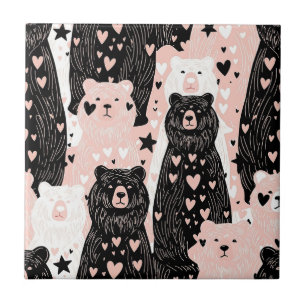 Azulejo Oso Lindo - Suave Bosque Pastel (5)