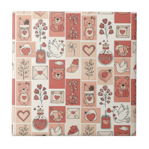 Azulejo Oso Lindo - Suave Bosque Pastel (6)