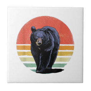 Azulejo Oso negro retro vintage