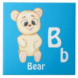 Azulejo Oso personaliza ABC: Letra B - Agrega tu nombre