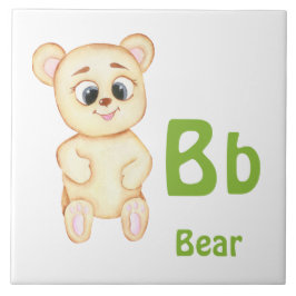 Azulejo Oso personaliza ABC: Letra B - Agrega tu nombre
