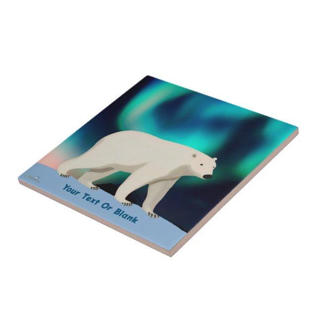 Azulejo Oso Polar Cutáneo y Luces del Norte (Lado)
