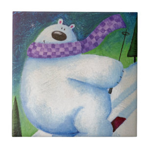 Azulejo Oso Polar de Esquí