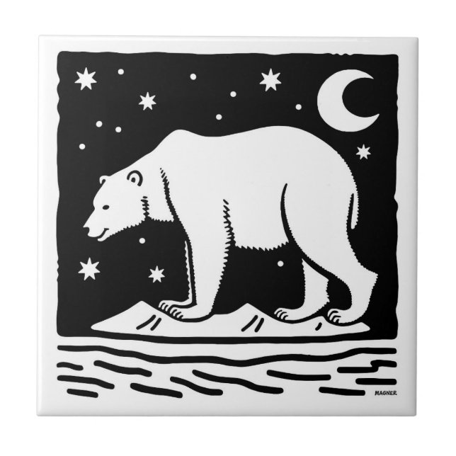 Azulejo Oso Polar De Surf (Frente)