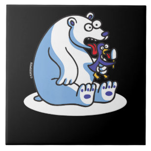 Azulejo Oso Polar Gracioso Pingüino Crema de Hielo