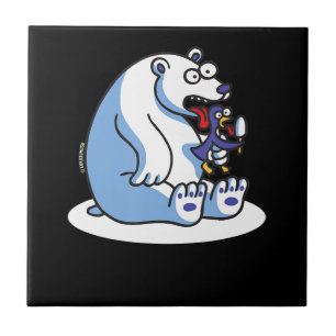 Azulejo Oso Polar Gracioso Pingüino Crema de Hielo