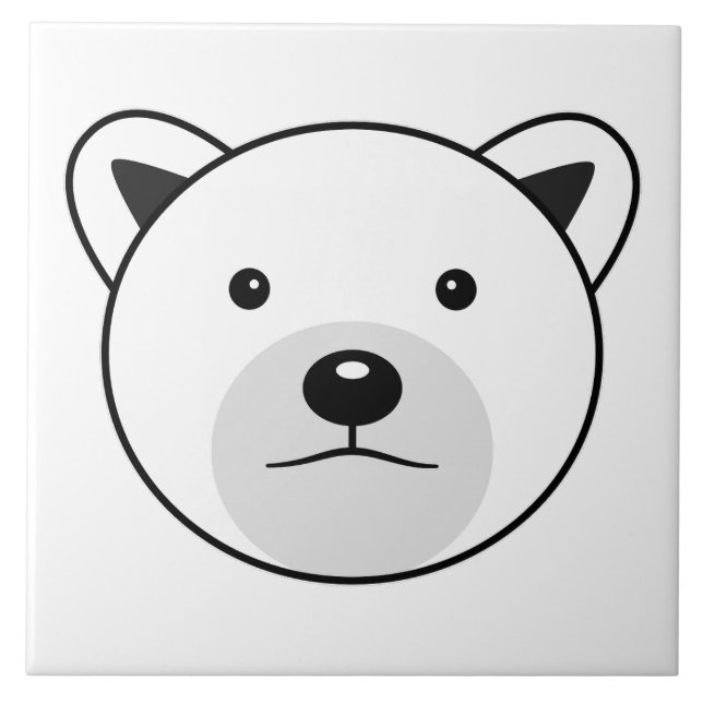 Azulejo Oso polar Personalizado lindo (Frente)