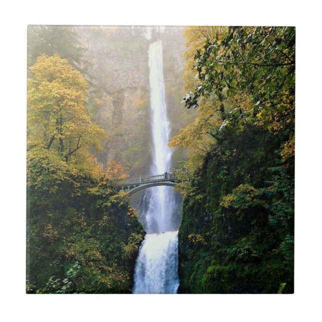 Azulejo Otoño en las cataratas de Multnomah, OR (Frente)