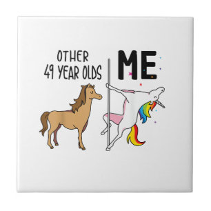 Azulejo Otro regalo de cumpleaños de 49 años de unicornio