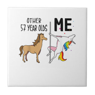 Azulejo Otro regalo de cumpleaños de 57 años de unicornio