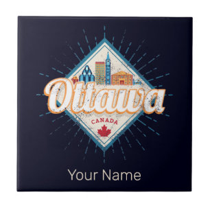 Azulejo Ottawa Skyline Ontario Retro Canada Vintage