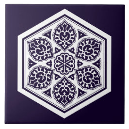 Azulejo Ottoman Turkish White blue ware rosette Oriental