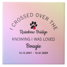 Azulejo Over The Rainbow Bridge Custom Pet Memorial