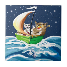 Azulejo Owl y el pussycat Edward Lear