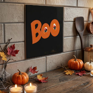Azulejo Oye Boo ¿Te Asusté Demasiado Tipografía Dibujo Art