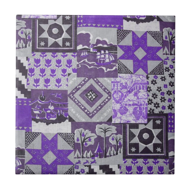 Azulejo Pachwork Quilt Ceramic Tile (Frente)