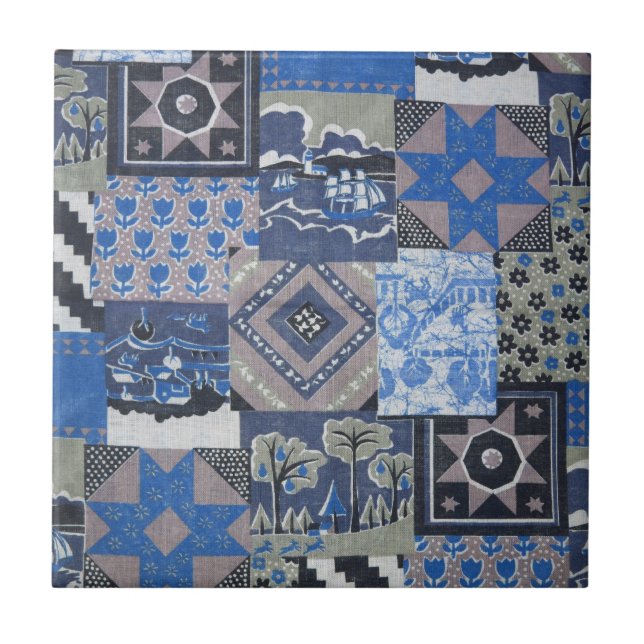 Azulejo Pachwork Quilt Ceramic Tile (Frente)