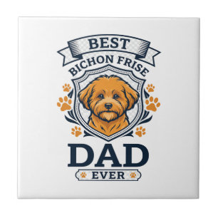 Azulejo Padre Bichon Frise Siempre Huellas de Patas de Per