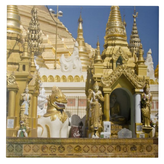 Azulejo Pagoda Shwedagon (Paya), gran sitio del templo que (Frente)