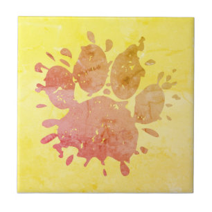 Azulejo Paint Splatter Dog Paw Print