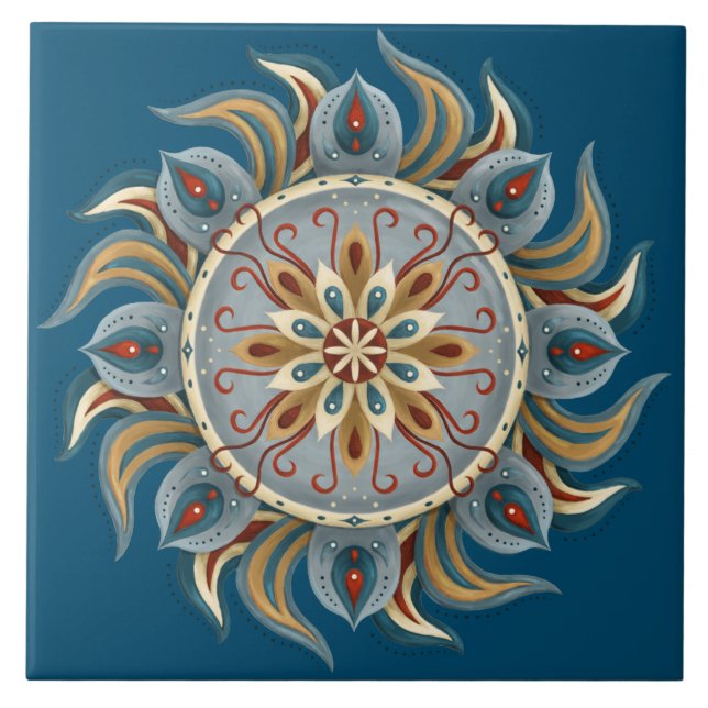 Azulejo Painterly Mandala (Frente)