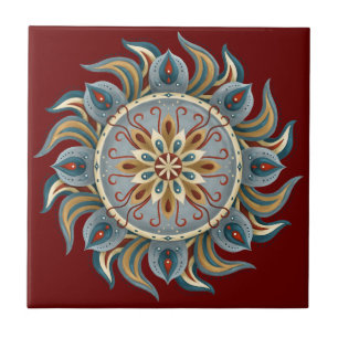 Azulejo Painterly Mandala