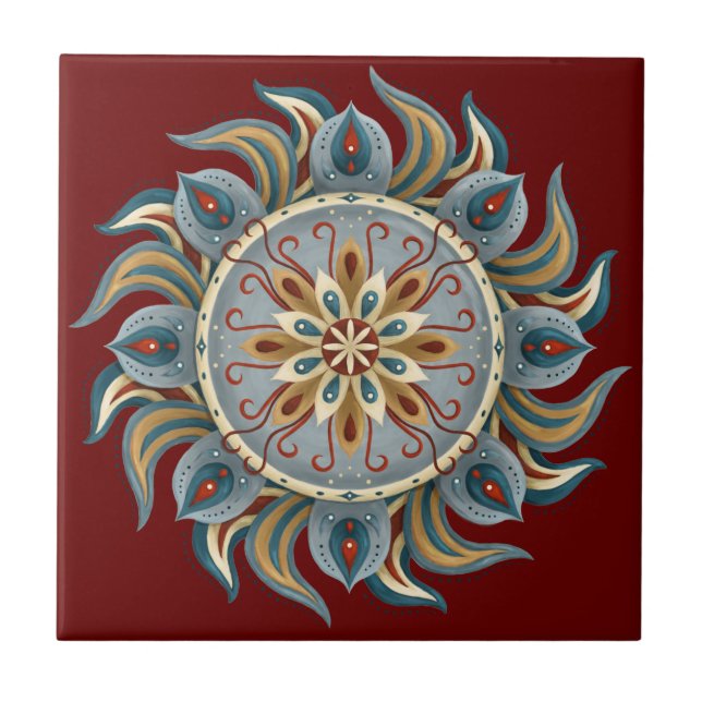 Azulejo Painterly Mandala (Frente)