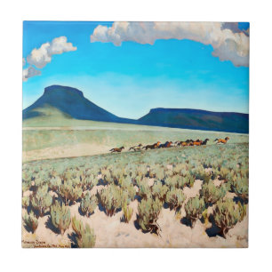 Azulejo “País de Caballos Salvajes” por Maynard Dixon